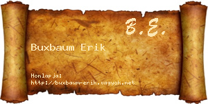 Buxbaum Erik névjegykártya
